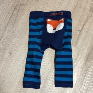 Joules Striped Fox Knit Leggings - Blue and Navy